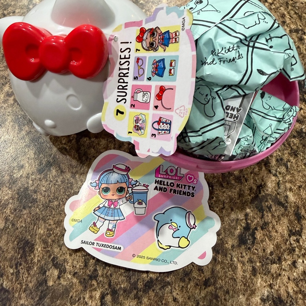 Hello Kitty Pink and White Surprise Doll Set Tuxedo Sam